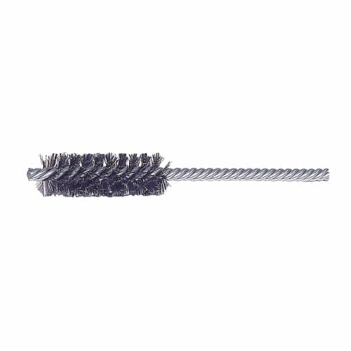 Weiler® 21124 Power Tube Brush, 1 in Dia x 2-1/2 in L, 5-1/2 in OAL, 0.006 in Dia Filament/Wire, Stainless Steel Fill